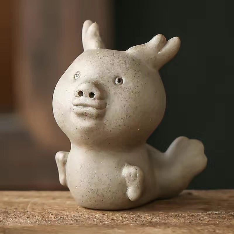 Fingertip Tea Pet 12 Chinese Zodiac Pig Sheep Rabbit Purple Sand Ornament