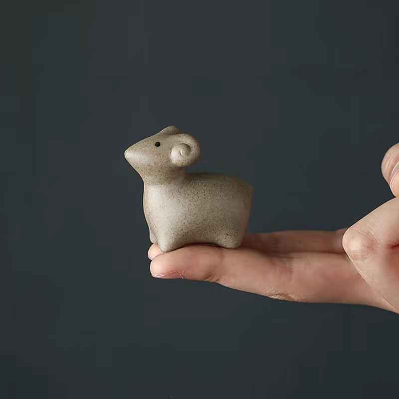 Fingertip Tea Pet 12 Chinese Zodiac Pig Sheep Rabbit Purple Sand Ornament