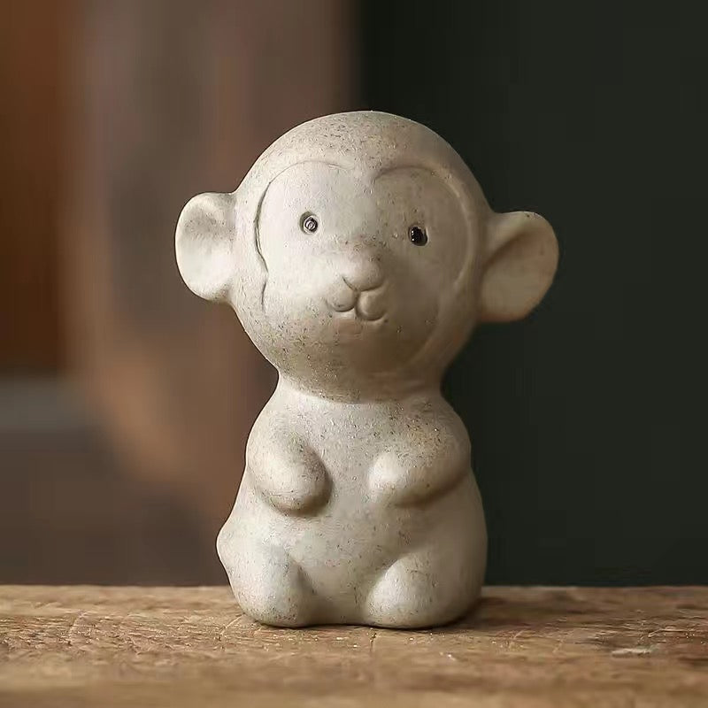 Fingertip Tea Pet 12 Chinese Zodiac Pig Sheep Rabbit Purple Sand Ornament