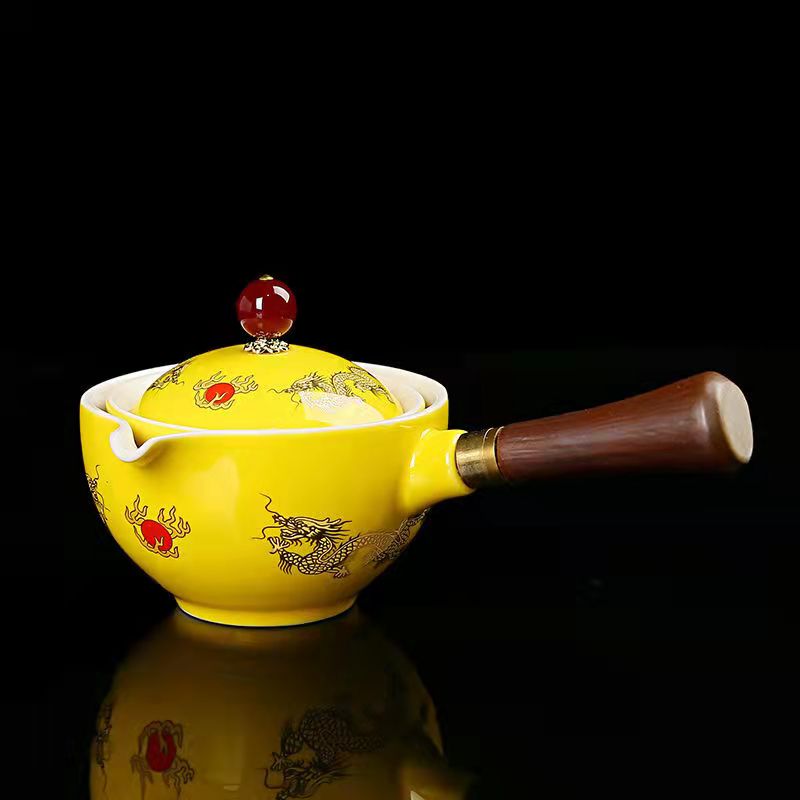Revolving Tea Cup Set Revolving Teapot Travel Teacup Set (Multicolor)