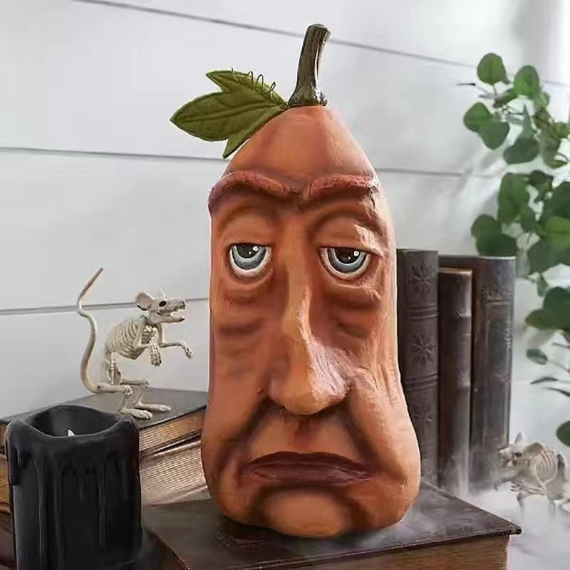Halloween-------Strange pumpkin human head resin ornament