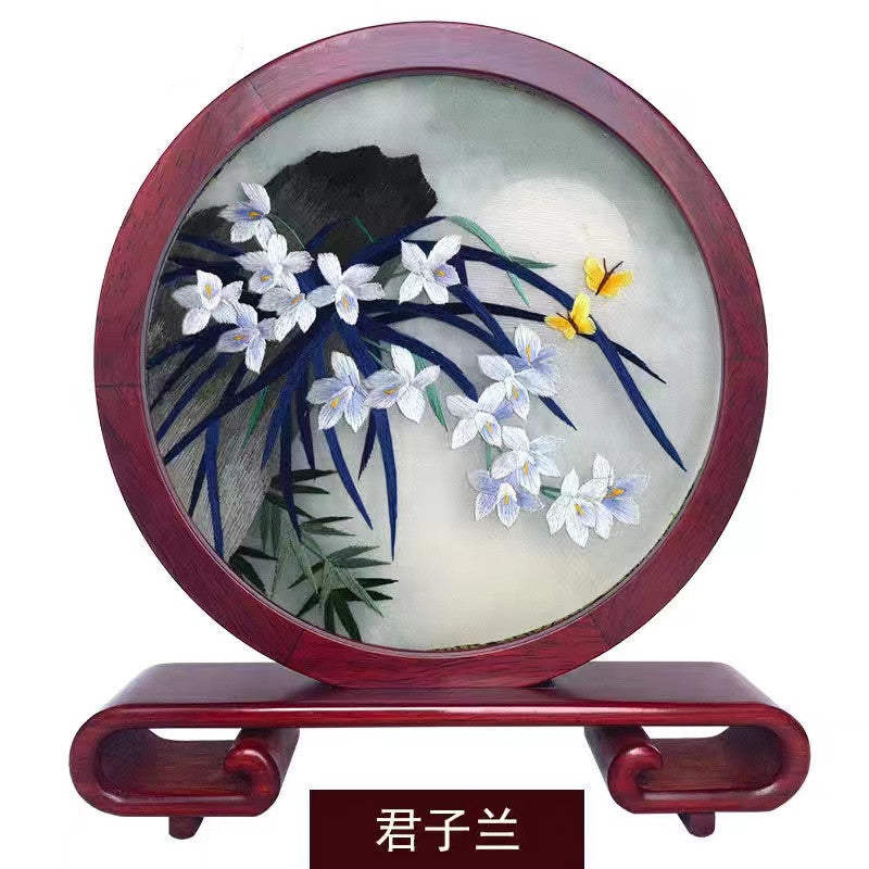 Embroidery--- Handmade double-sided embroidery ornaments
