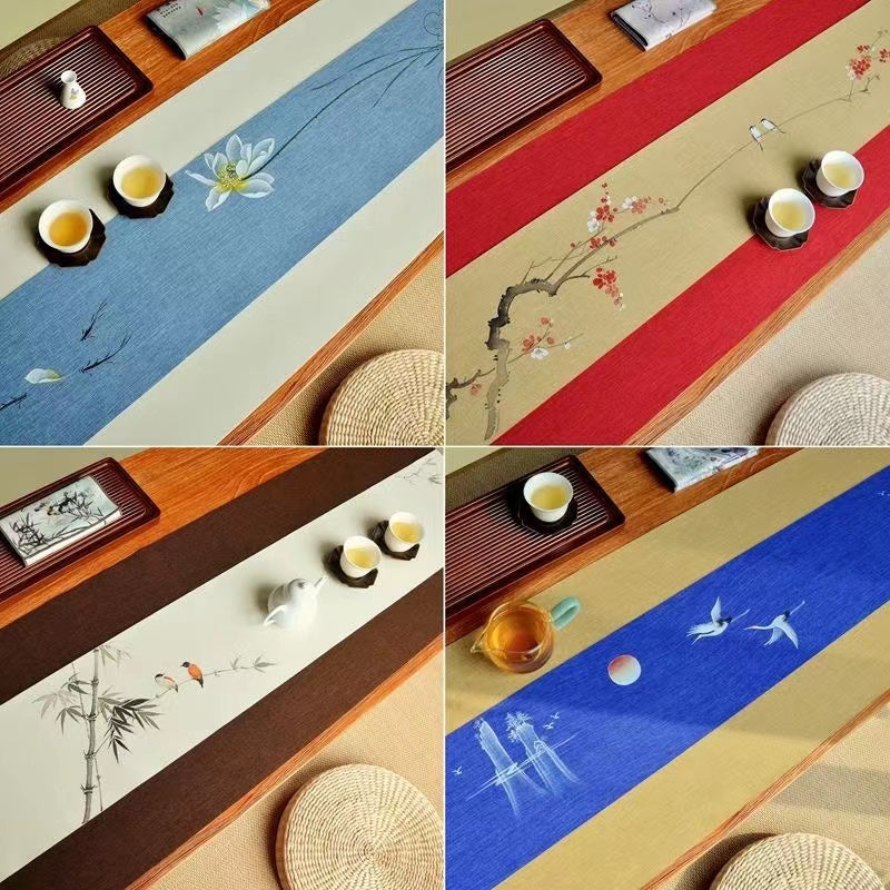 Hand painted waterproof tea mat/tea flag