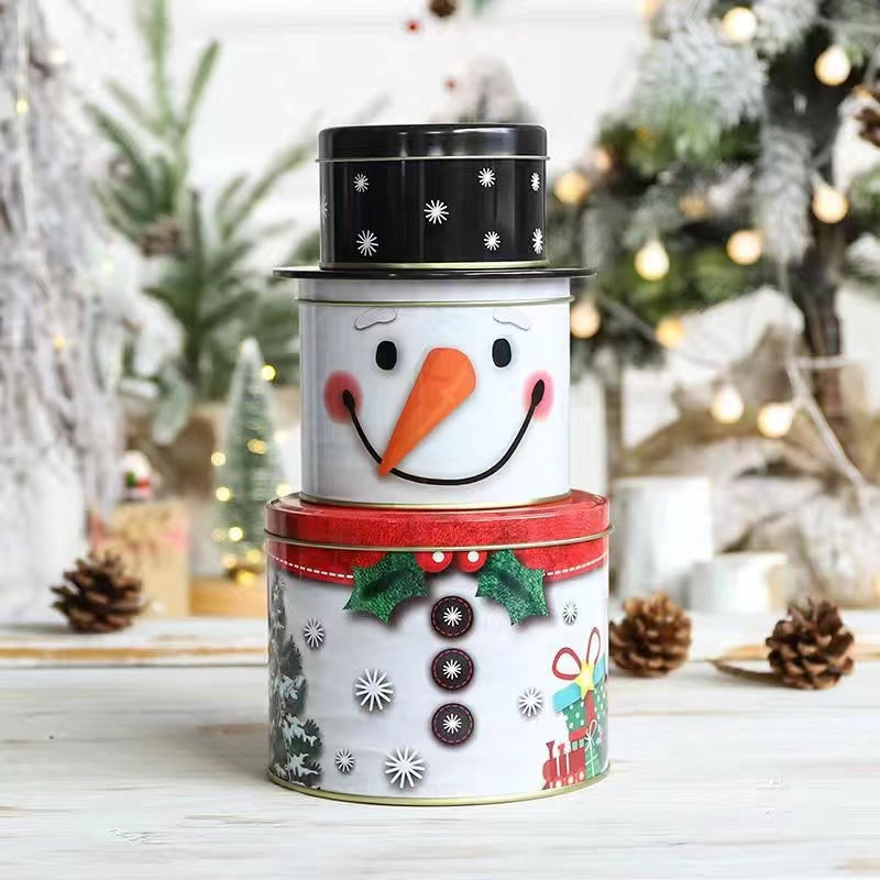 Christmas Three layer tin candy box