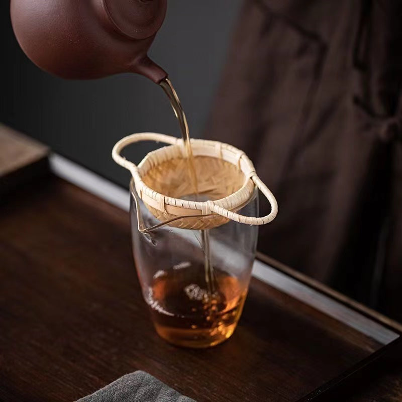 Tea Rool Filter Bamboo tea hourglass tea filter hand woven tea separating filter