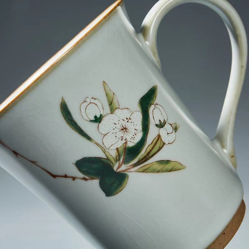 Painted tea separation ceramic mug